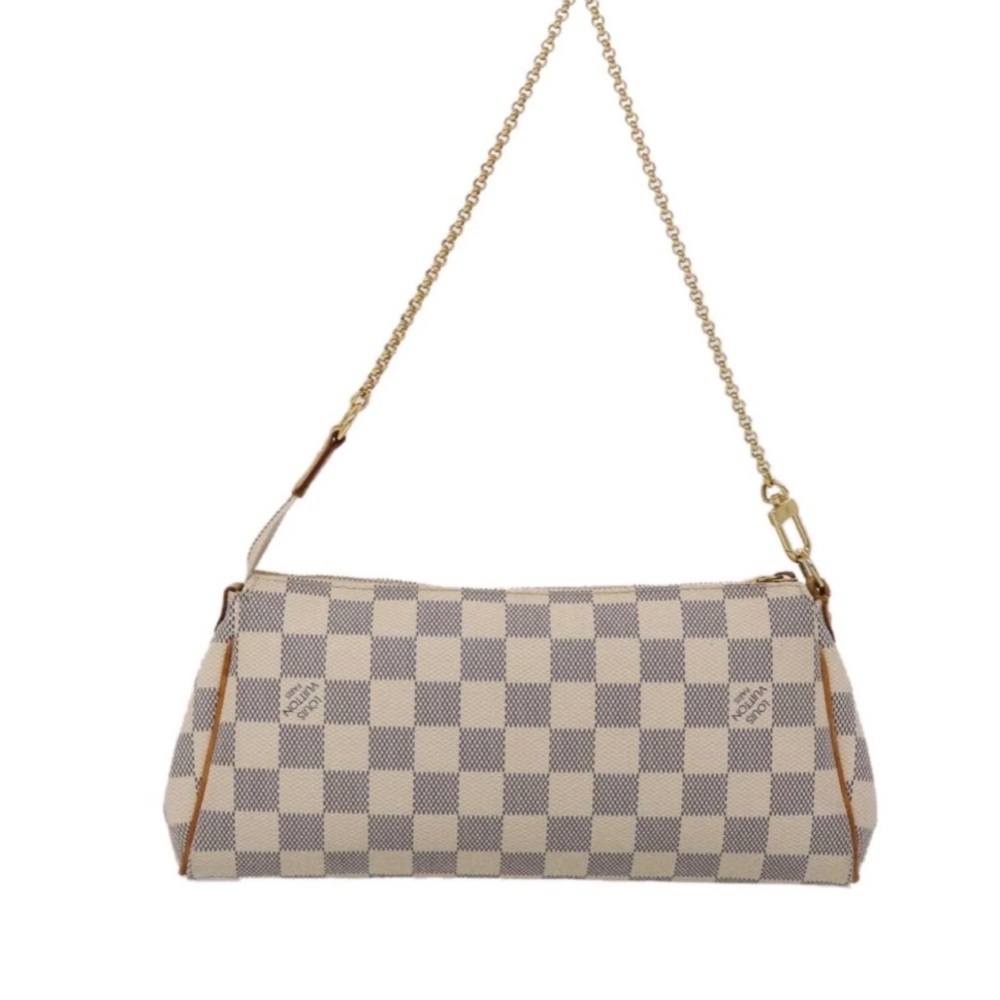 Louis Vuitton Eva Damier Azur Chain Clutch 2 Way Purse Crossbody Pouchette - Picture 4 of 16
